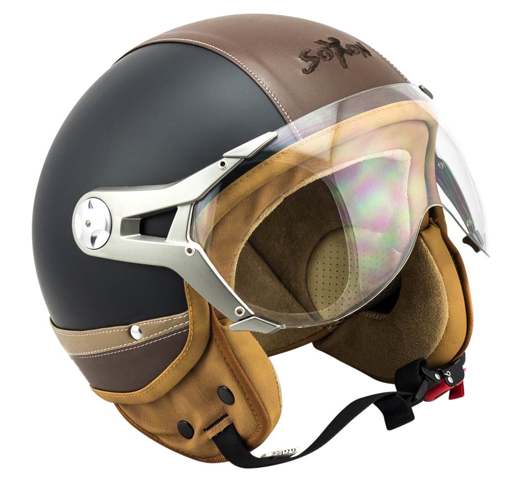 SOXON SP325 Urban Black JetHelm Roller Vespa MotorradHelm Scooter