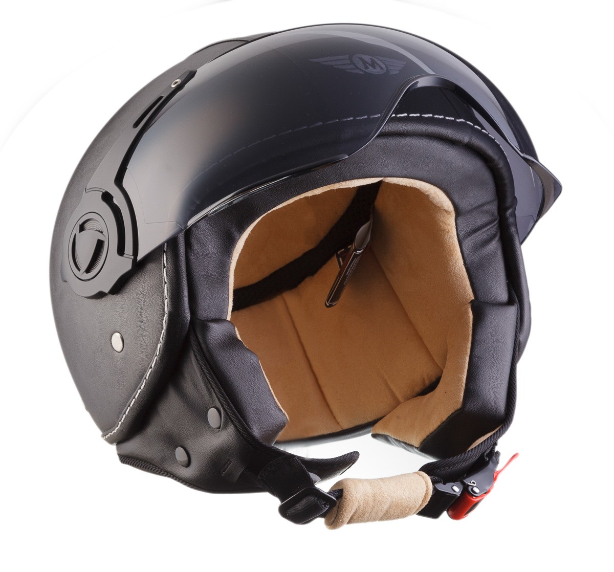 MOTO H44 Leder B. JetHelm RollerHelm Vespa Scooter MotorradHelm XS